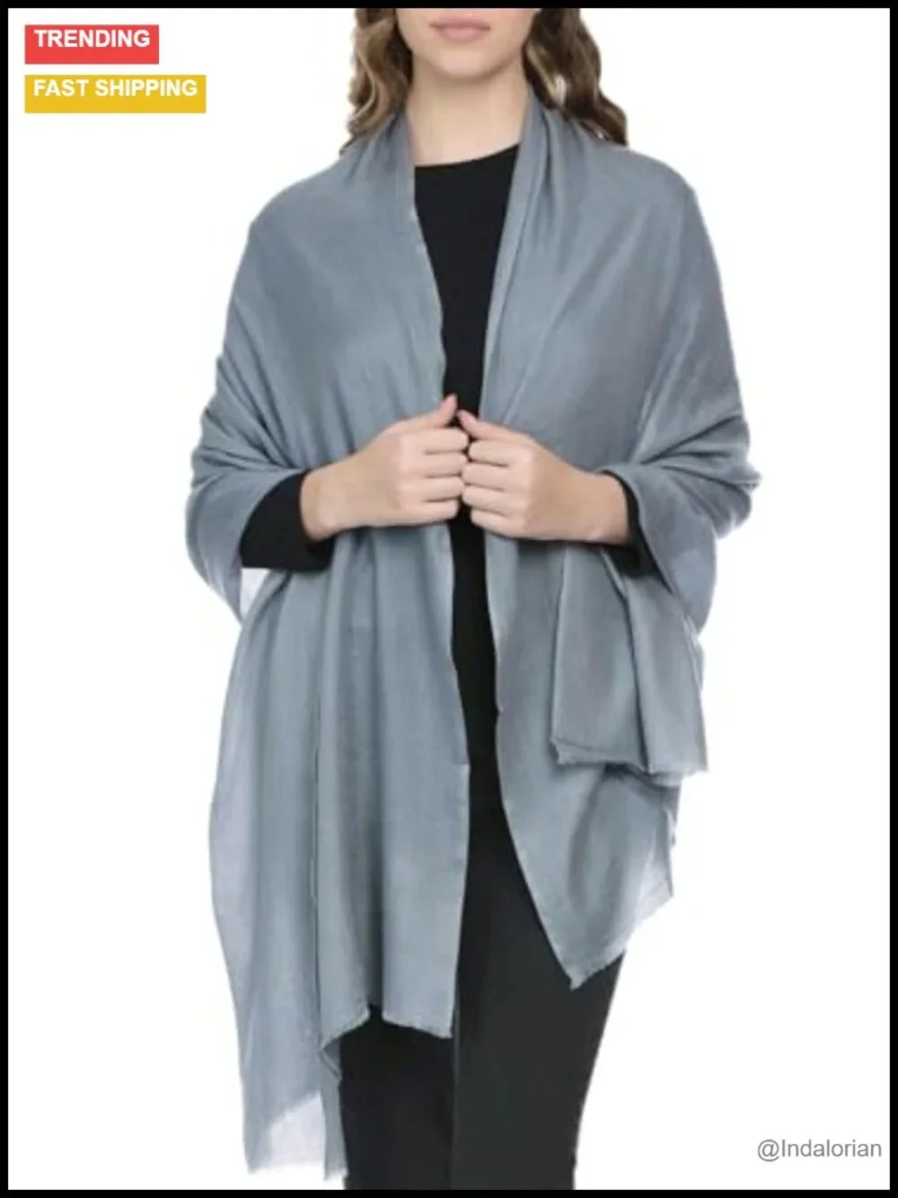 Luxurious Merino Wool Silk Pashmina Shawl - Soft, Long, Gift Box